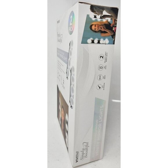 Portable LED Vanity Mirror Light 2-Pack Portable Cordless, by Vivitar NEW - Picture 4 of 7